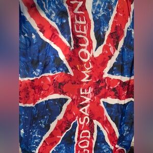 Rare Limited Edition Alexander McQueen Union Jack Silk Scarf.  God Save McQueen